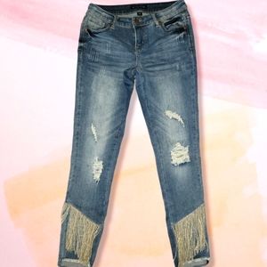Boston Proper Jeans with Beaded Fringe